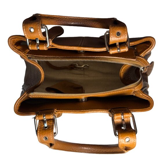 Dooney & Bourke Pebble Grain Carryall Top Handle Satchel Brown Leather - Picture 2 of 5